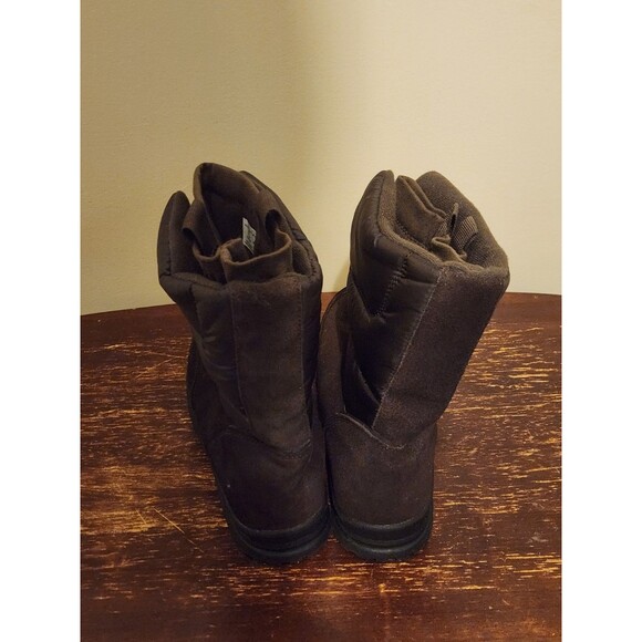 Lands End Womens Brown Suede Lined All Weather 9 B Winter Fall Boots 406465 - Picture 4 of 7